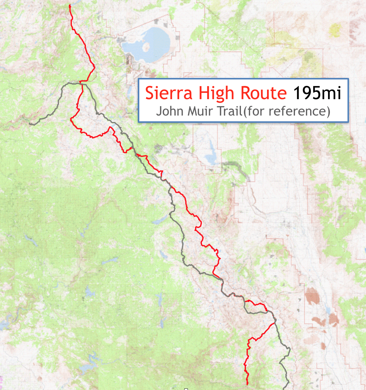Sierra High Route Map